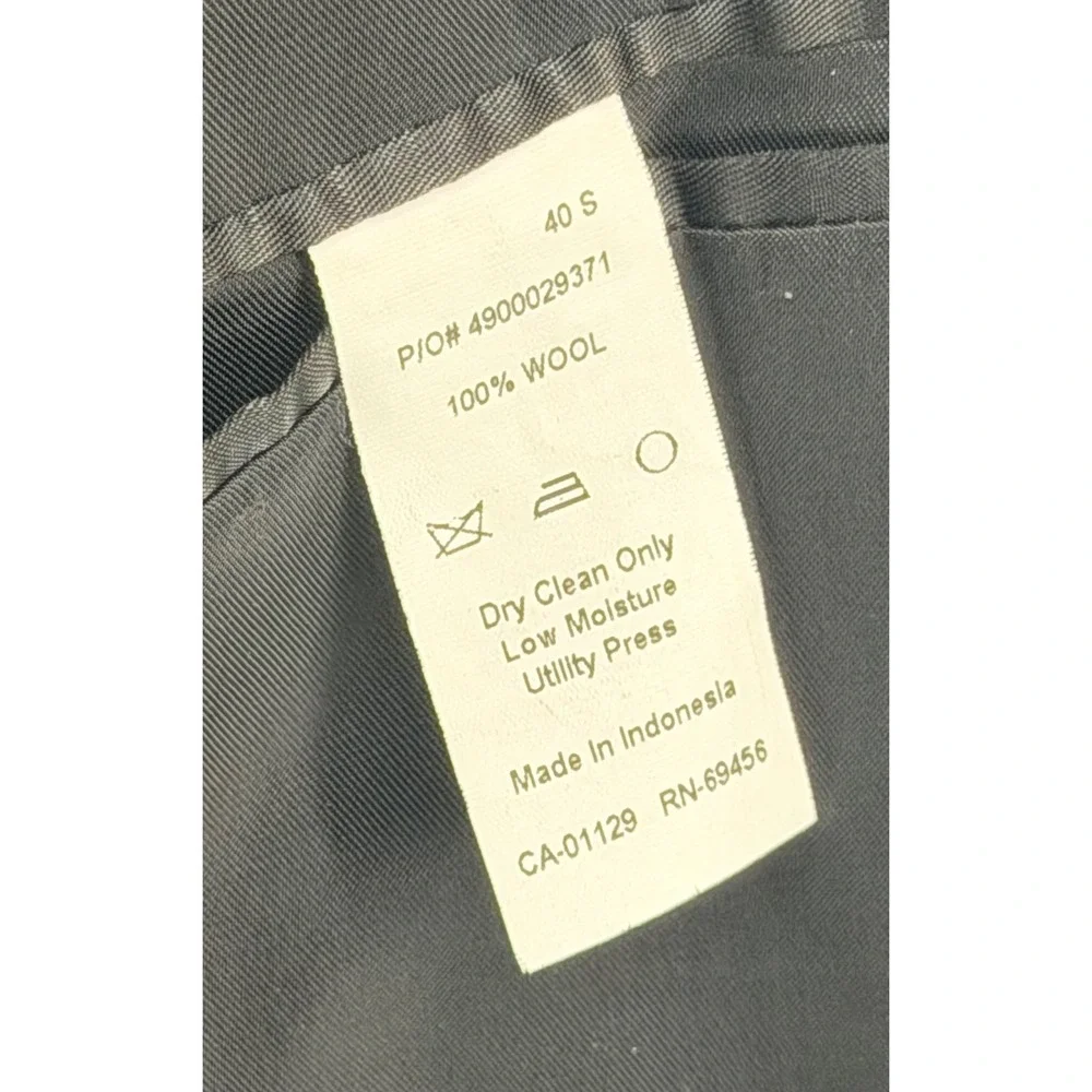 Calvin Klein Mens Black 100% Wool Peak Lapel 2 Button Blazer Sport Coat 40S